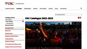What Catalogue.usc.edu website looked like in 2022 (1 year ago)