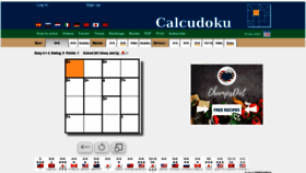 What Calcudoku.org website looked like in 2022 (1 year ago)