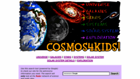 What Cosmos4kids.com website looked like in 2022 (1 year ago)