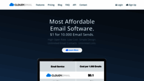 What Cloudy.email website looked like in 2022 (1 year ago)
