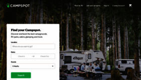 What Campspot.com website looked like in 2023 (1 year ago)