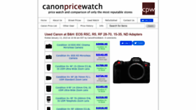 What Canonpricewatch.com website looked like in 2023 (1 year ago)