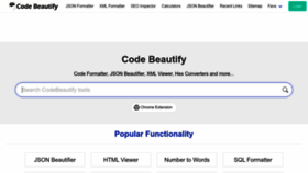 What Codebeautify.org website looked like in 2023 (1 year ago)