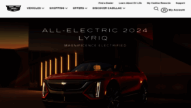 What Cadillac.com website looked like in 2023 (1 year ago)