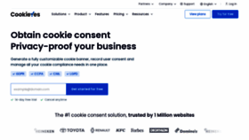 What Cookieyes.com website looked like in 2023 (1 year ago)