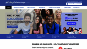 What Collegescholarships.com website looked like in 2023 (1 year ago)
