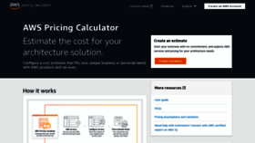 What Calculator.aws website looked like in 2023 (1 year ago)