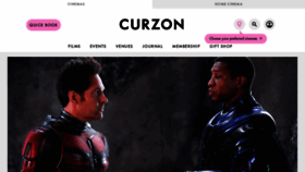 What Curzoncinemas.com website looked like in 2023 (1 year ago)