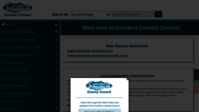 What Cumbria.gov.uk website looked like in 2023 (1 year ago)