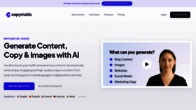 What Copymatic.ai website looked like in 2023 (1 year ago)