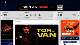 What Canucks.com website looked like in 2023 (1 year ago)