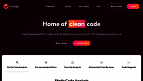 What Codiga.io website looked like in 2023 (1 year ago)