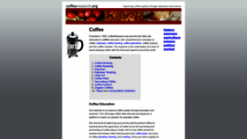 What Coffeeresearch.org website looked like in 2023 (3 years ago)