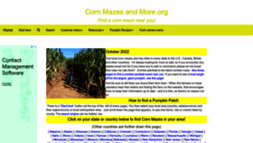What Cornmazesandmore.org website looked like in 2023 (1 year ago)