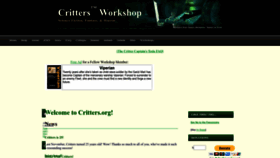 What Critters.org website looked like in 2023 (1 year ago)