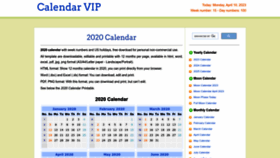 What Calendarvip.com website looked like in 2023 (1 year ago)