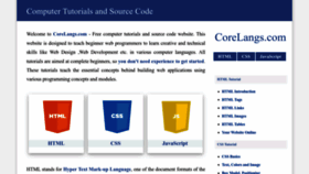 What Corelangs.com website looked like in 2023 (This year)