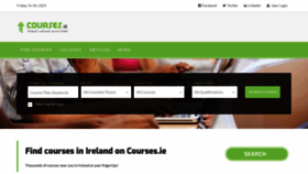 What Courses.ie website looked like in 2023 (This year)