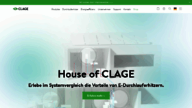 What Clage.de website looked like in 2023 (2 years ago)