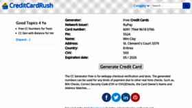 What Creditcardnumbersfree.com website looked like in 2023 (This year)