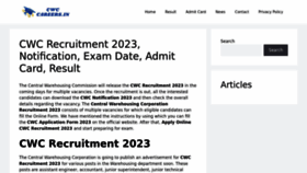What Cwccareers.in website looked like in 2023 (This year)