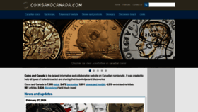 What Coinsandcanada.com website looks like in 2024 