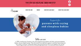 What Cry-sis.org.uk website looks like in 2024 