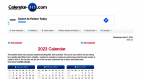 What Calendar-365.com website looks like in 2024 