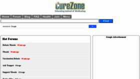 What Curezone.com website looks like in 2024 