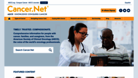 What Cancer.net website looks like in 2024 