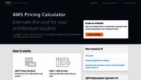 What Calculator.aws website looks like in 2024 