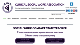 What Clinicalsocialworkassociation.org website looks like in 2024 