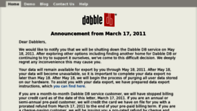 What Dabbledb.com website looked like in 2011 (12 years ago)