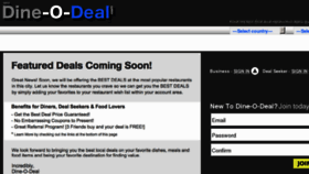 What Dineodeal.com website looked like in 2012 (12 years ago)