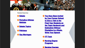 What Debate.com website looked like in 2012 (11 years ago)
