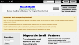 What Dudmail.com website looked like in 2013 (11 years ago)