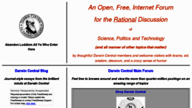 What Darwincentral.org website looked like in 2013 (10 years ago)