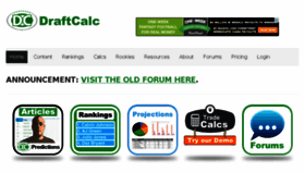 What Draftcalc.com website looked like in 2013 (10 years ago)