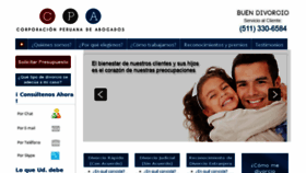 What Divorcioperu.pe website looked like in 2014 (10 years ago)