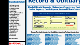 What Deathsrecords.com website looked like in 2014 (9 years ago)
