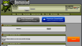 What Demonoid.cc website looked like in 2015 (10 years ago)
