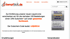 What Dampftick.de website looked like in 2015 (9 years ago)