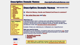 What Descriptivedomainnames.com website looked like in 2015 (8 years ago)