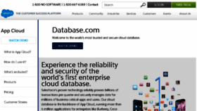 What Database.com website looked like in 2016 (8 years ago)