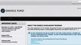 What Danielsscholarship.org website looked like in 2016 (8 years ago)