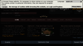 What Daimonin.com website looked like in 2016 (9 years ago)