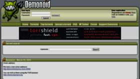 What Demonoid.cc website looked like in 2016 (9 years ago)
