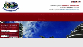 What Dreamtimeresorts.com.au website looked like in 2016 (8 years ago)