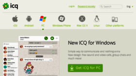 What Download.icq.com website looked like in 2016 (8 years ago)