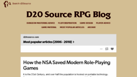 What D20source.com website looked like in 2016 (9 years ago)